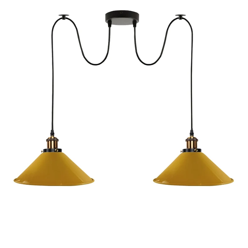 Hängelampen modern, Spinne, Ø 22 cm, 2-flg, Gelbe, E27~2245