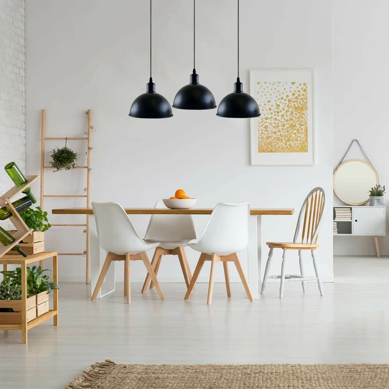 Moderne 3 Kopf Schwarze Pendelleuchte für Esszimmer & Küche~2126