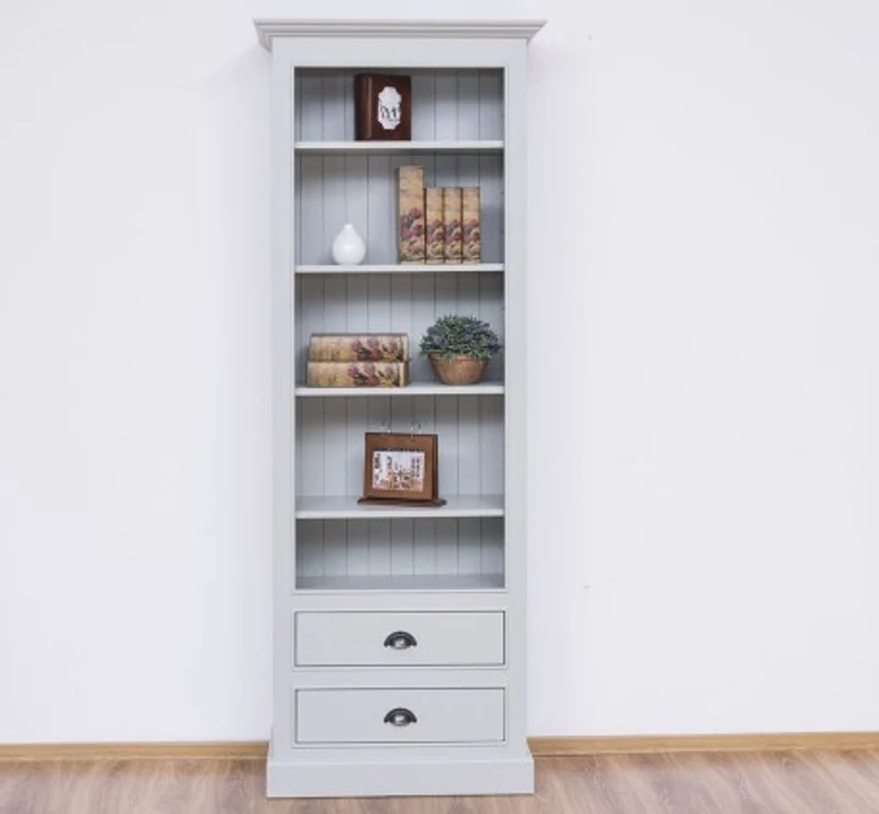 Casa Padrino Bücherregal im Landhausstil mit 2 Schubladen, 79 x 39 x 210 cm