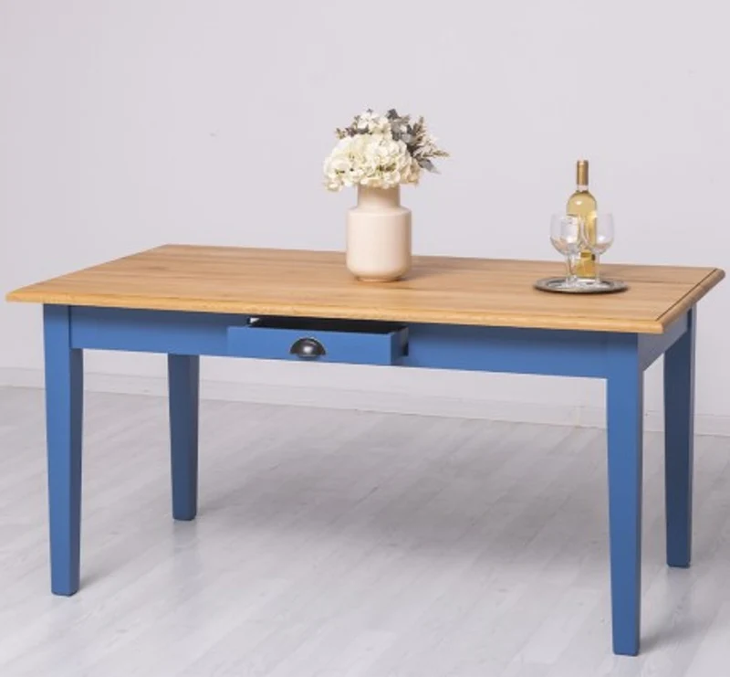 Casa Padrino Esstisch im Landhausstil mit Eichenholzplatte, 160 x 90 x 78 cm