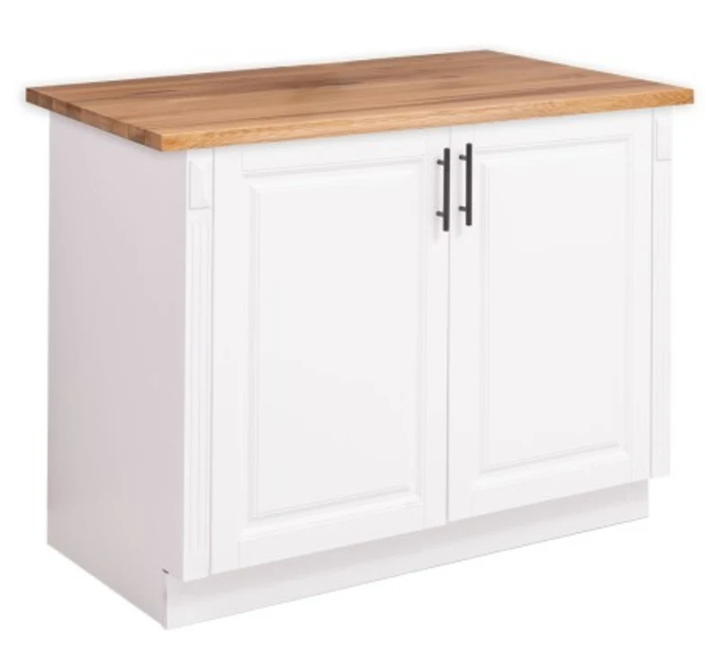Casa Padrino Küchenschrank im Landhausstil mit 2 Türen und Eichenholzplatte, 114 x 60 x 89 cm