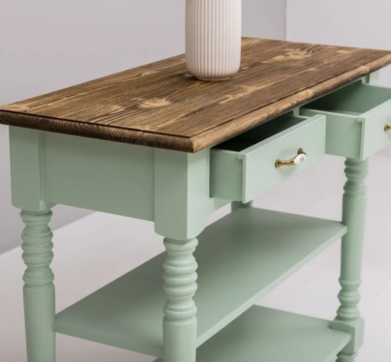 Casa Padrino Konsole im Landhausstil mit 2 Schubladen und 2 Ablagen, 110 x 45 x 89 cm