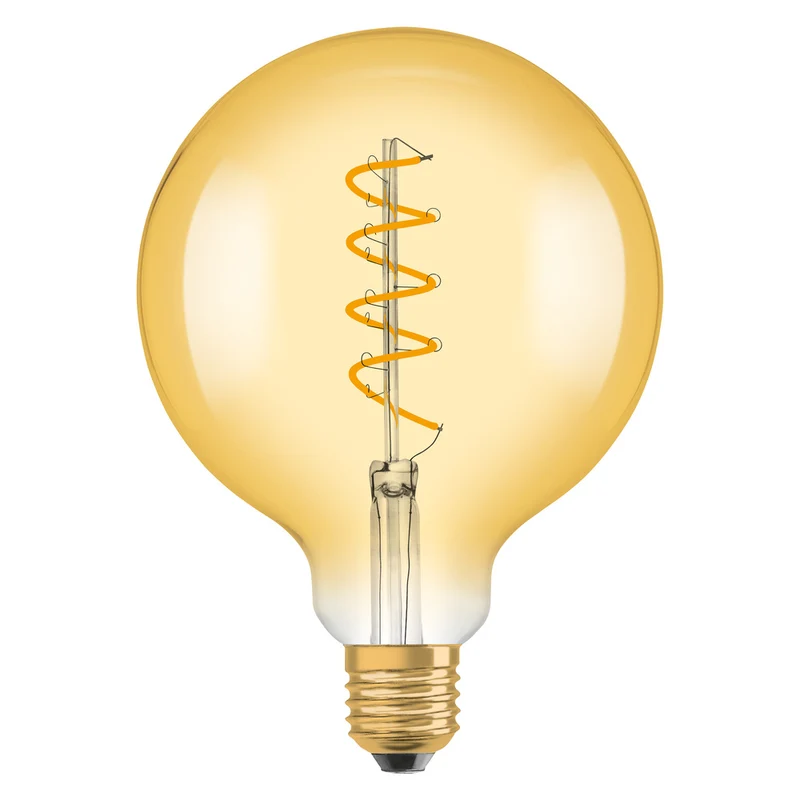 OSRAM VINTAGE 1906® LED Lampe LED CLASSIC GLOBE 4W 820 Gold E27 Gold Socket, 300 lm, 2000 K, Warm Comfort Light