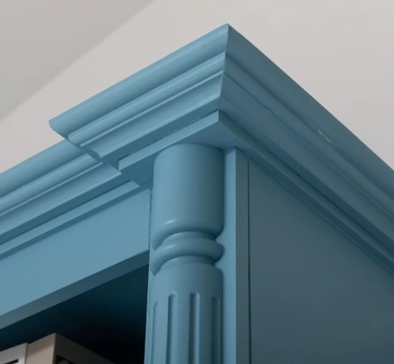 Casa Padrino Bücherregal im Landhausstil Himmelblau mit 4 Türen und Aufsatz, 204 x 42 x 240 cm