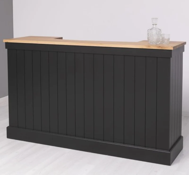 Casa Padrino Theke im Landhausstil mit Eichenholzplatte, 180 x 51 x 107 cm