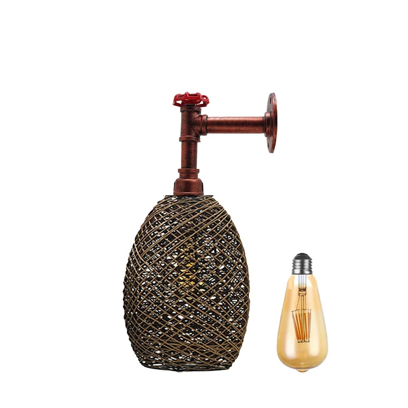 Rattan Pipe Wandlampenschirm Leuchten Rohrlampen~2394