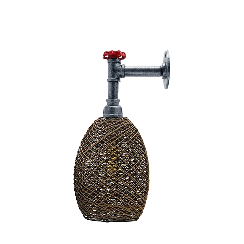 Rattan Pipe Wandlampenschirm Leuchten Rohrlampen~2394