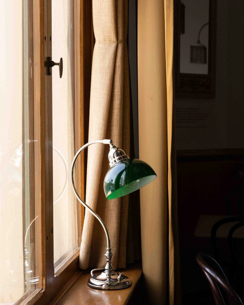 Bordslampa - Lagerlöf nickel, grön skärm