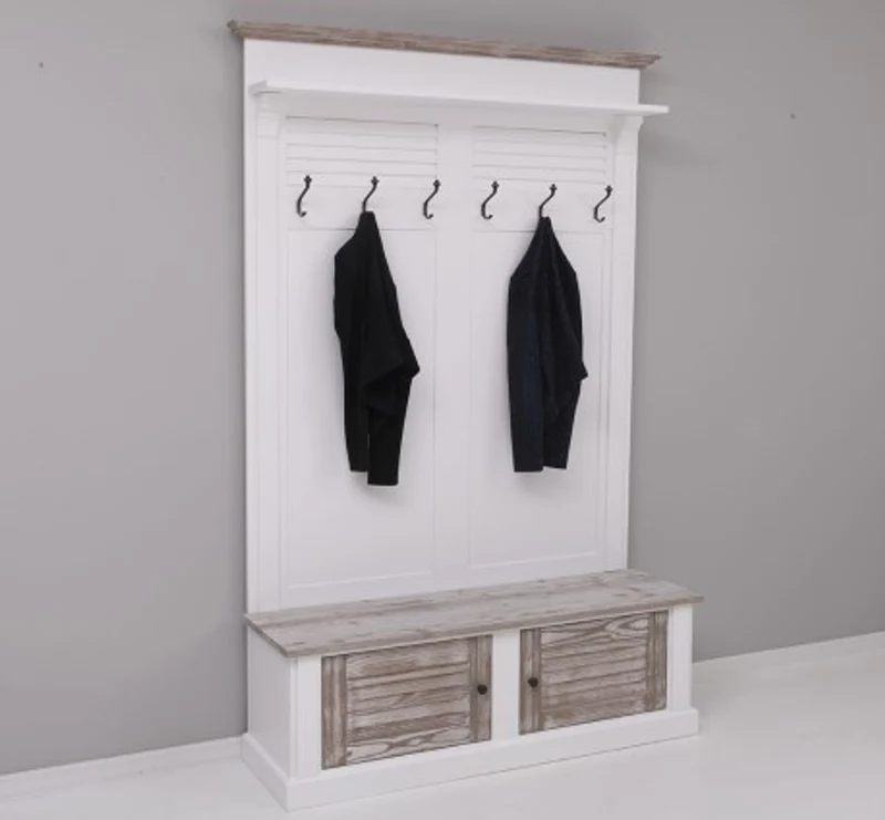 Casa Padrino Garderobe im Landhausstil mit 2 Türen, 140 x 41 x 210 cm
