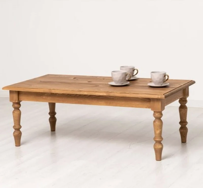 Casa Padrino Couchtisch im Landhausstil mit Eichenholzplatte, 90 x 65 x 45 cm