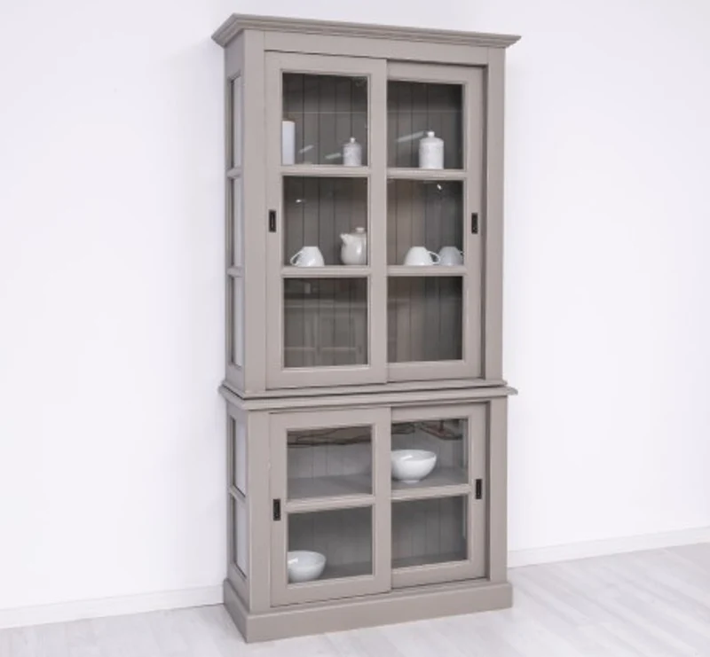 Casa Padrino Vitrine im Landhausstil mit 2 Türen, 110 x 47 x 220 cm