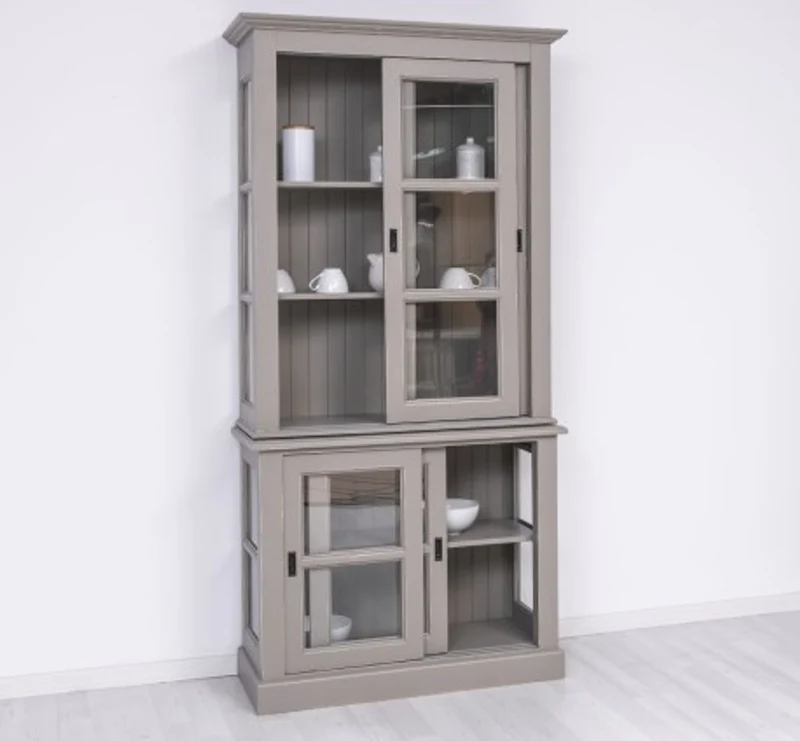 Casa Padrino Vitrine im Landhausstil mit 2 Türen, 110 x 47 x 220 cm
