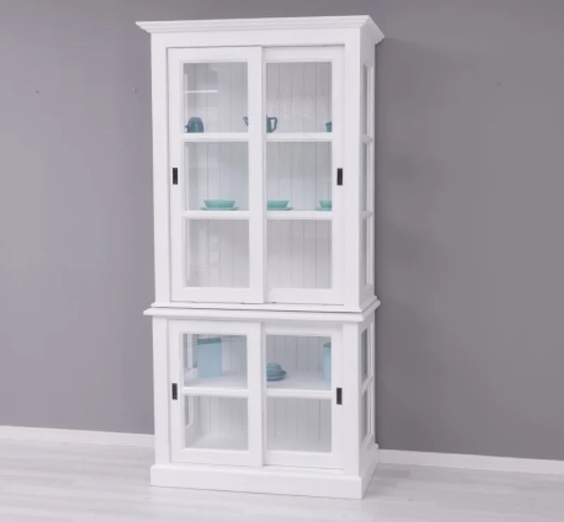 Casa Padrino Vitrine im Landhausstil mit 2 Türen, 110 x 47 x 220 cm