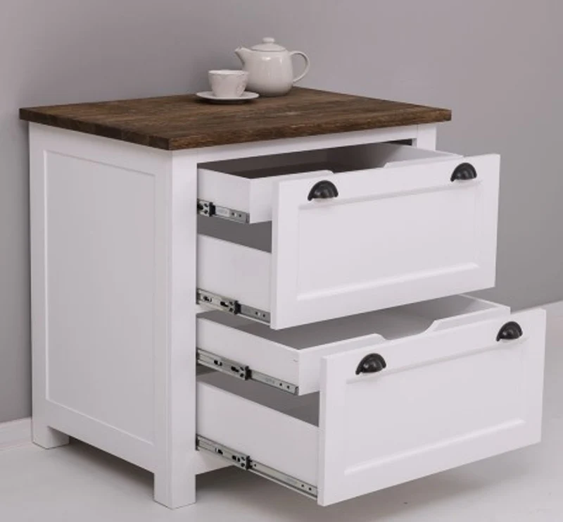Casa Padrino Küchenschrank im Landhausstil mit 2 Schubladen, 92 x 65 x 90 cm