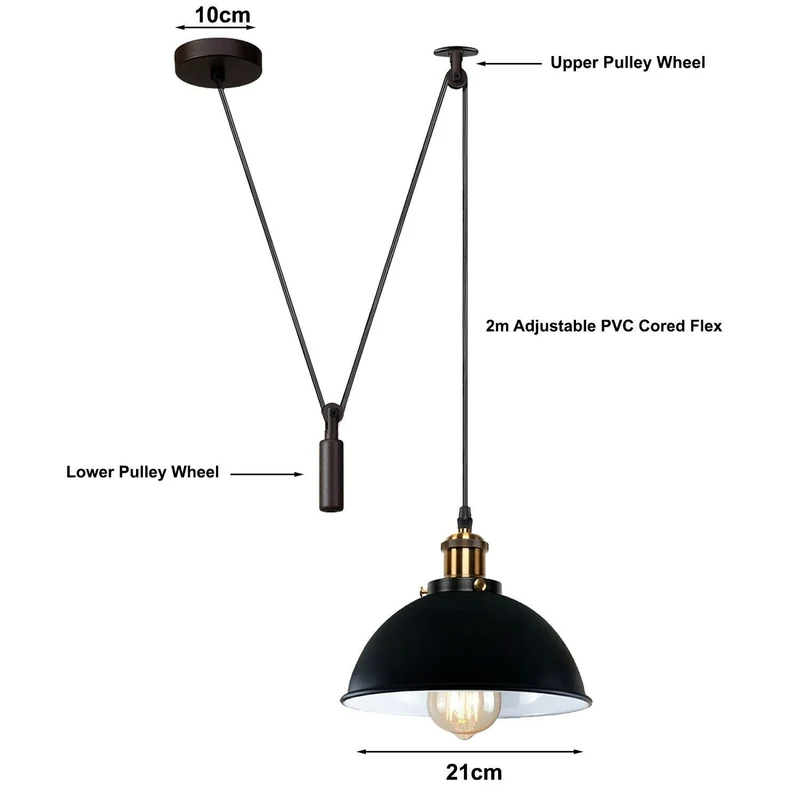 Pendelleuchte in Schwarz Deckenlampe für Wohnzimmer ~2265