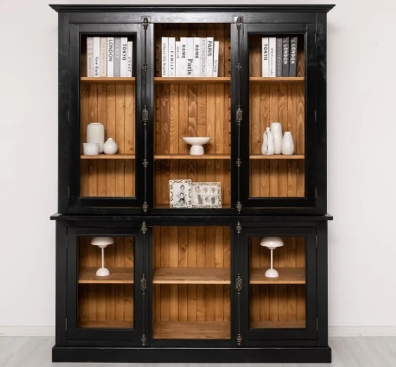 Casa Padrino Vitrine im Landhausstil mit 2 Türen, 184 x 48 x 228 cm