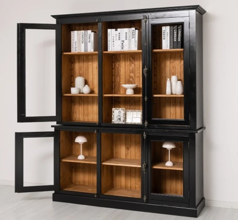 Casa Padrino Vitrine im Landhausstil mit 2 Türen, 184 x 48 x 228 cm