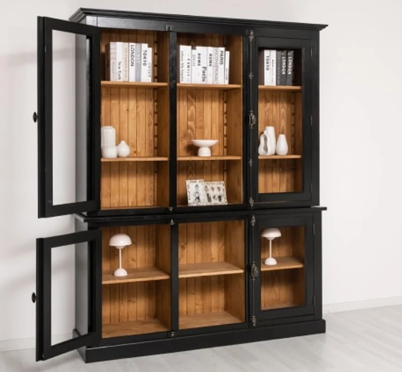 Casa Padrino Vitrine im Landhausstil mit 2 Türen, 184 x 48 x 228 cm