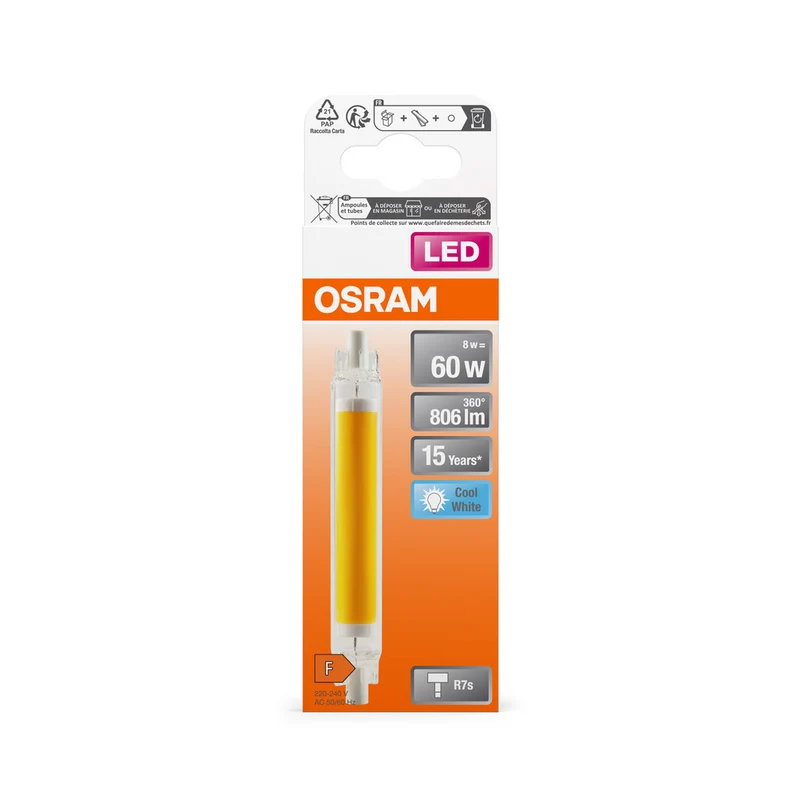 OSRAM LED Slim Line Lampe, 8W, 806lm, R7s, Kaltweiß 4000K