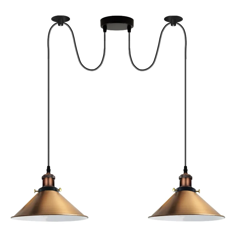 2-Flammig Deckenlampe|Modern Pendelleuchte|E27|Schirm Ø 22cm~2237