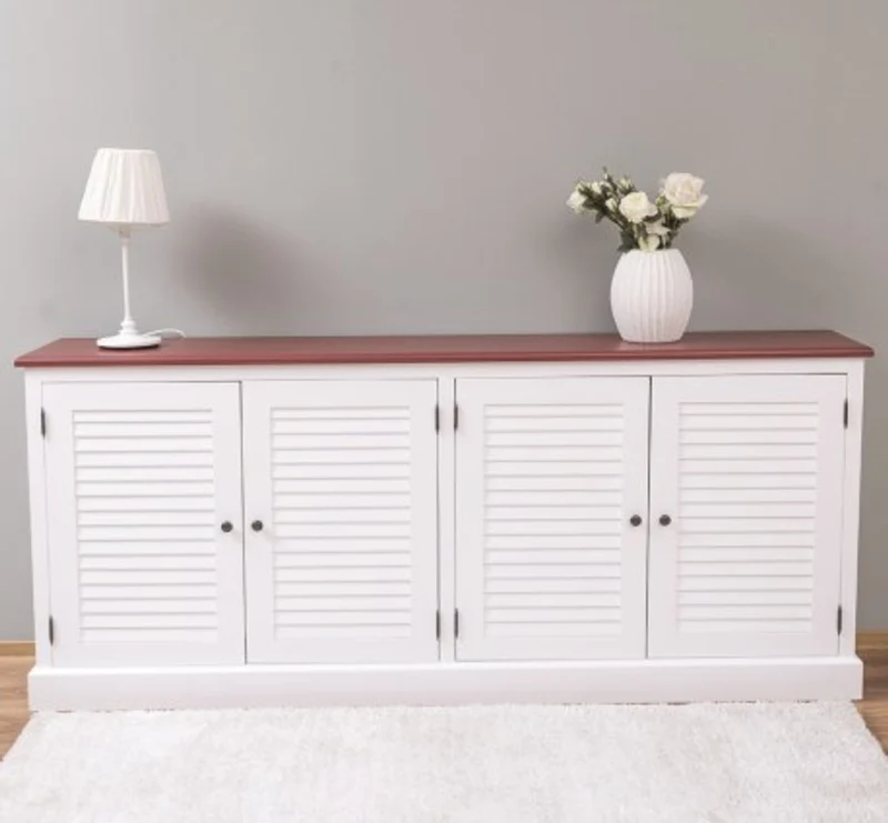 Casa Padrino Sideboard im Landhausstil mit 4 Türen, 209 x 37 x 90 cm