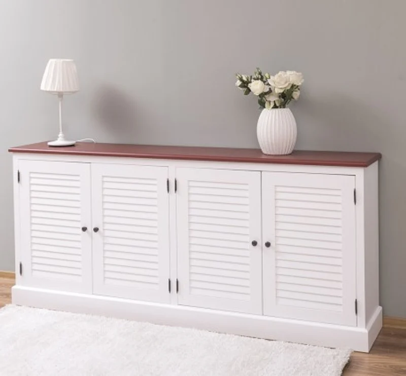 Casa Padrino Sideboard im Landhausstil mit 4 Türen, 209 x 37 x 90 cm
