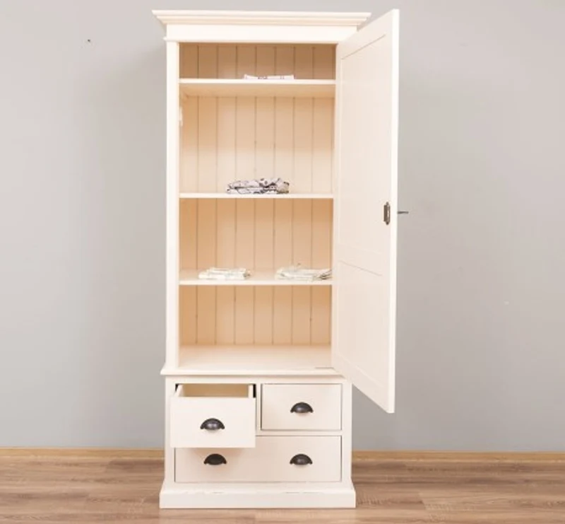 Casa Padrino Kleiderschrank im Landhausstil mit 3 Schubladen, 85 x 59 x 197 cm