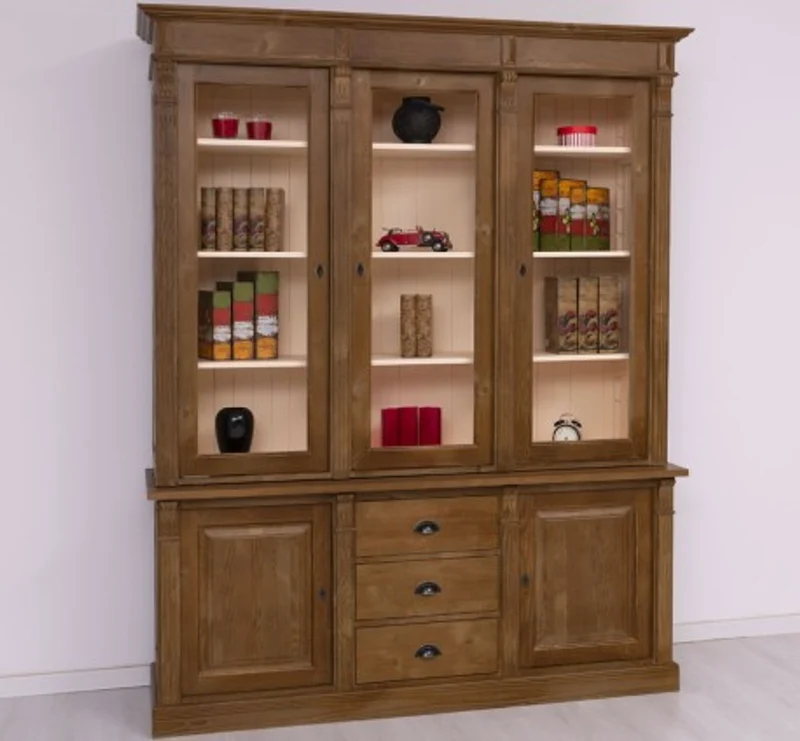 Casa Padrino Vitrine im Landhausstil mit 2 Türen, 183 x 51 x 228 cm