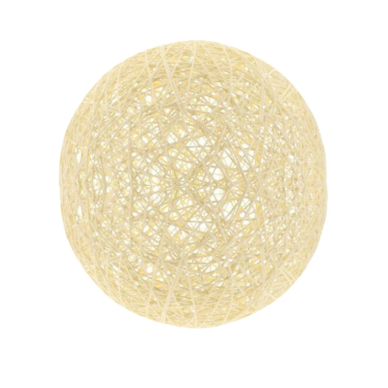 Cremefarbene Rattan-Pendelleuchte Ø20cm-E27-Fassung~2083