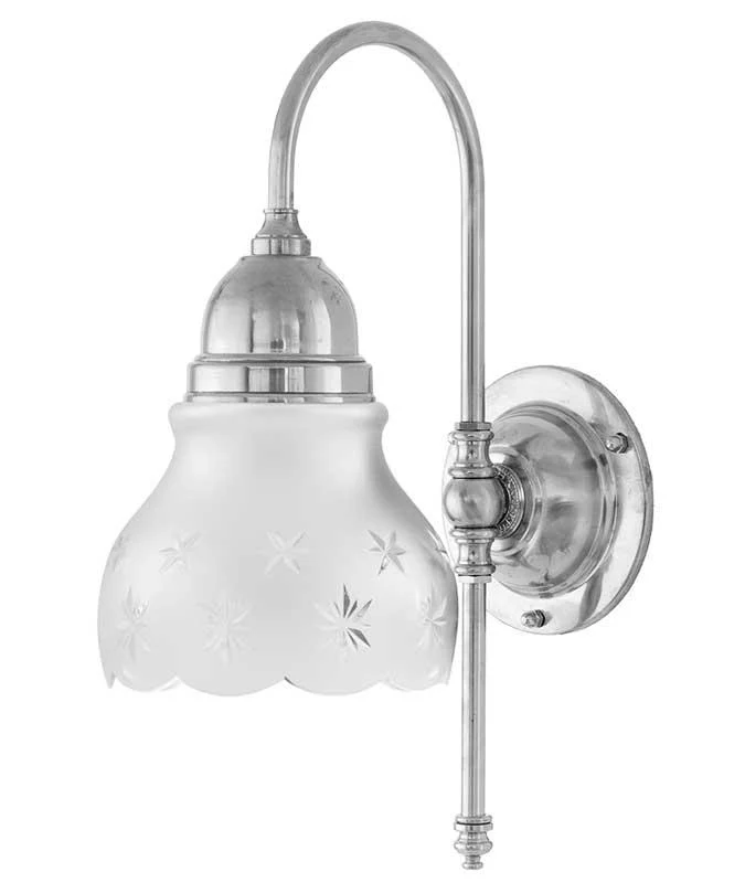 Badrumslampa - Ahlström 60 nickel, slipat mattglas
