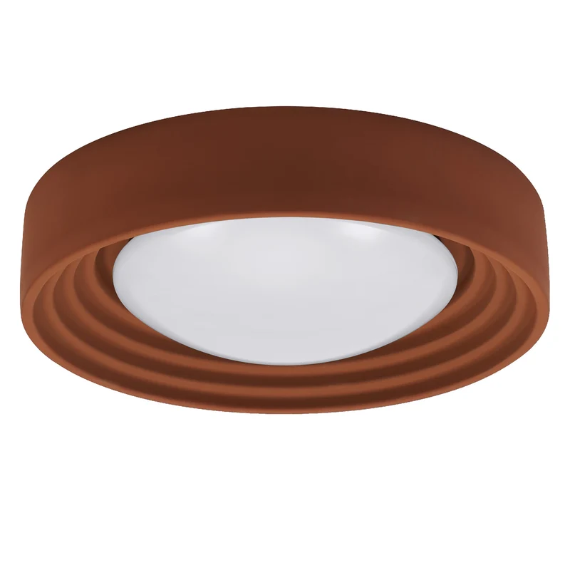 LEDVANCE ORBIS Concrete, braune Beton-Deckenleuchte mit LED, 18W, 1500lm, 3000K freundliches Warmweiß, durch Klicken in 3-Stufen dimmbar, 400mm Durchmesser, IP20 Schutz, für Badezimmer geeignet