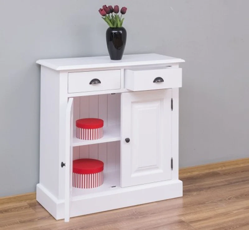Casa Padrino Schrank im Landhausstil mit 2 Türen und 2 Schubladen, 85 x 35 x 85 cm
