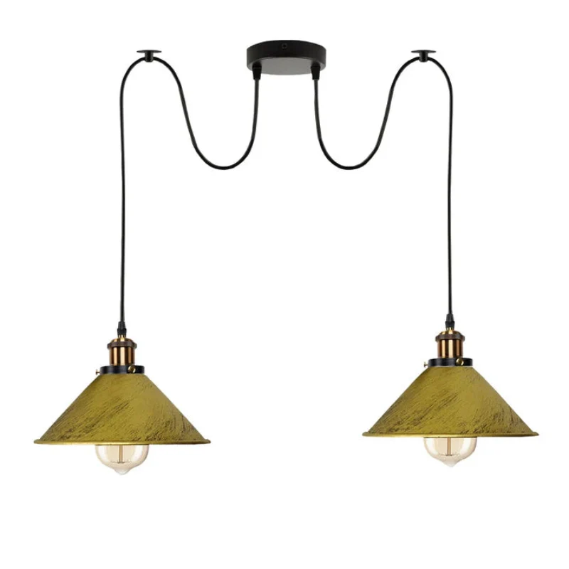 Twin kopf Hängelampen – E27 Messing, Höhe bis 100 cm~2232