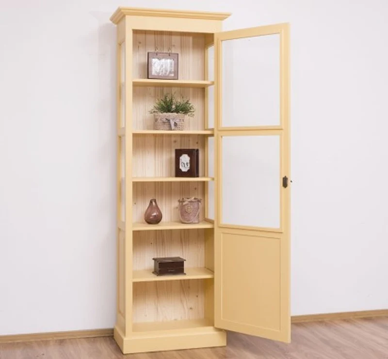 Casa Padrino Vitrine im Landhausstil mit 1 Tür, 75 x 40 x 220 cm