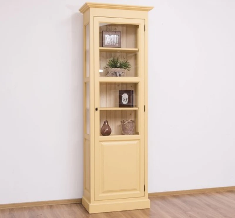 Casa Padrino Vitrine im Landhausstil mit 1 Tür, 75 x 40 x 220 cm