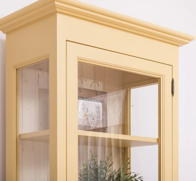 Casa Padrino Vitrine im Landhausstil mit 1 Tür, 75 x 40 x 220 cm