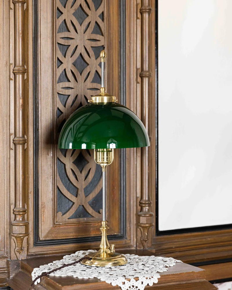 Bordslampa - Swedenborg mässing, grön skärm