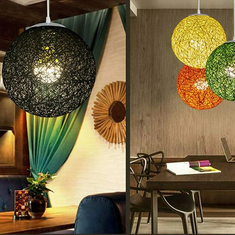 Rattan Pendelleuchte,E27 mit Hängende Deckenleuchte~2065