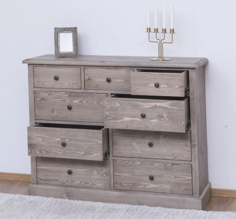 Casa Padrino Kommode im Landhausstil mit 9 Schubladen, 122 x 41 x 97 cm