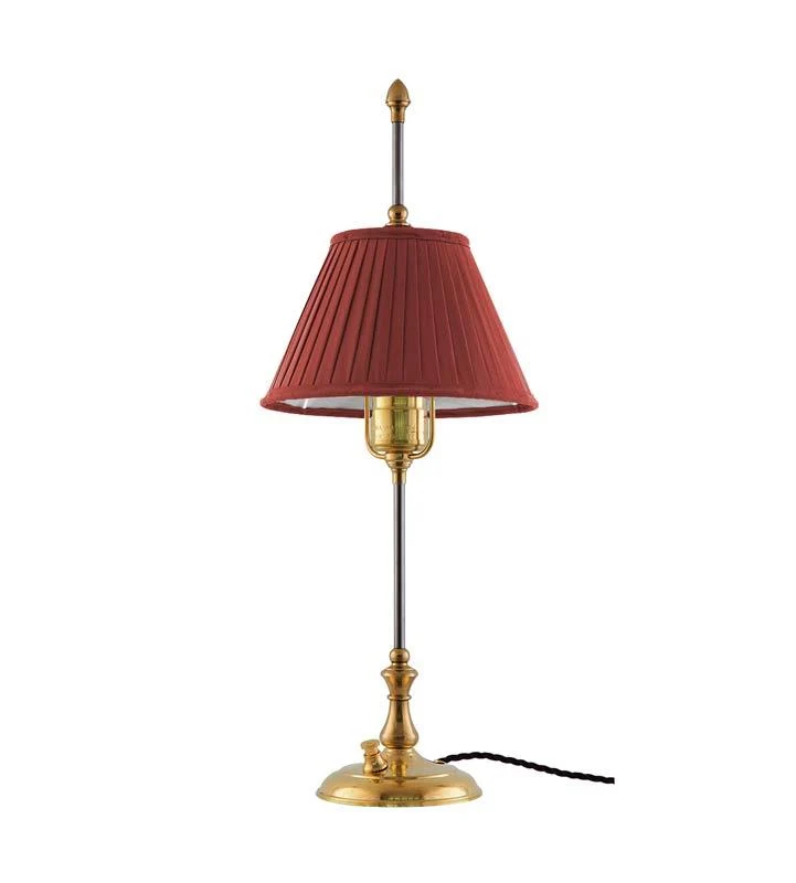 Bordslampa - Kellgren mässing, mörkröd skärm