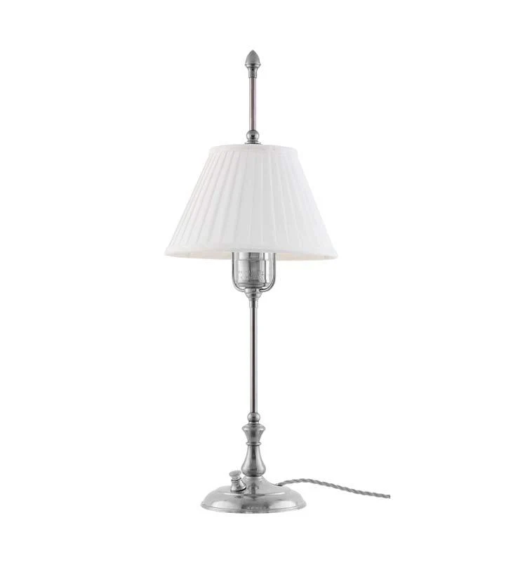 Bordslampa - Kellgren nickel, vit skärm