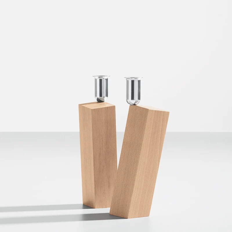 Wood Candle Holder VENEZIA / PISA / TORCELLO by Ron Gilad for Danese Milano