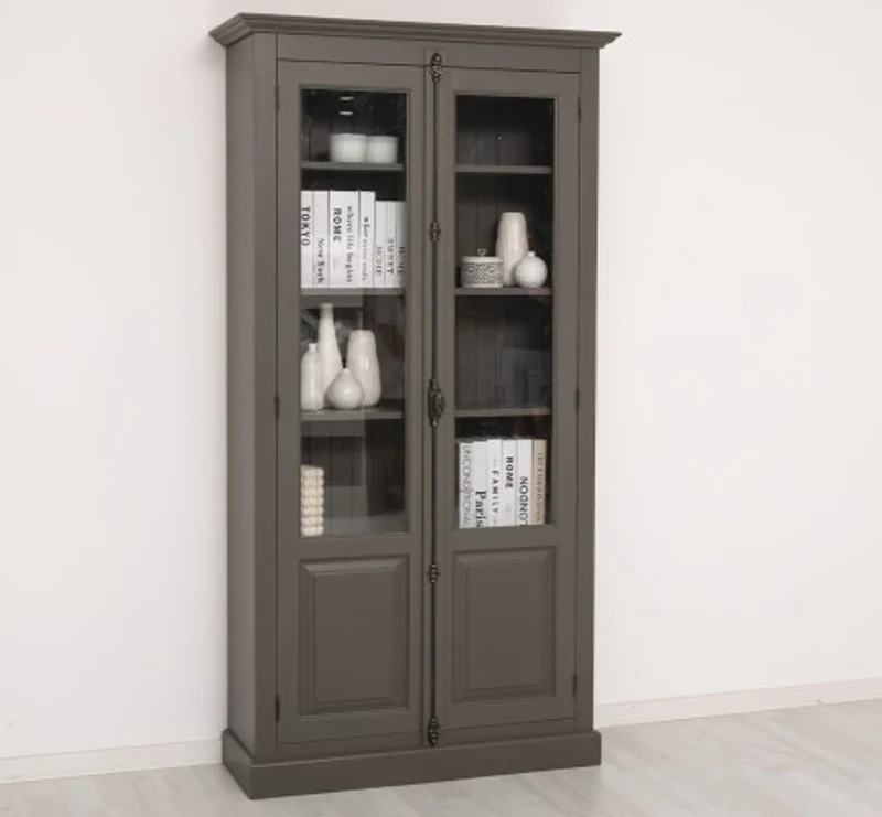 Casa Padrino Vitrine im Landhausstil mit 2 Türen, 110 x 40 x 210 cm