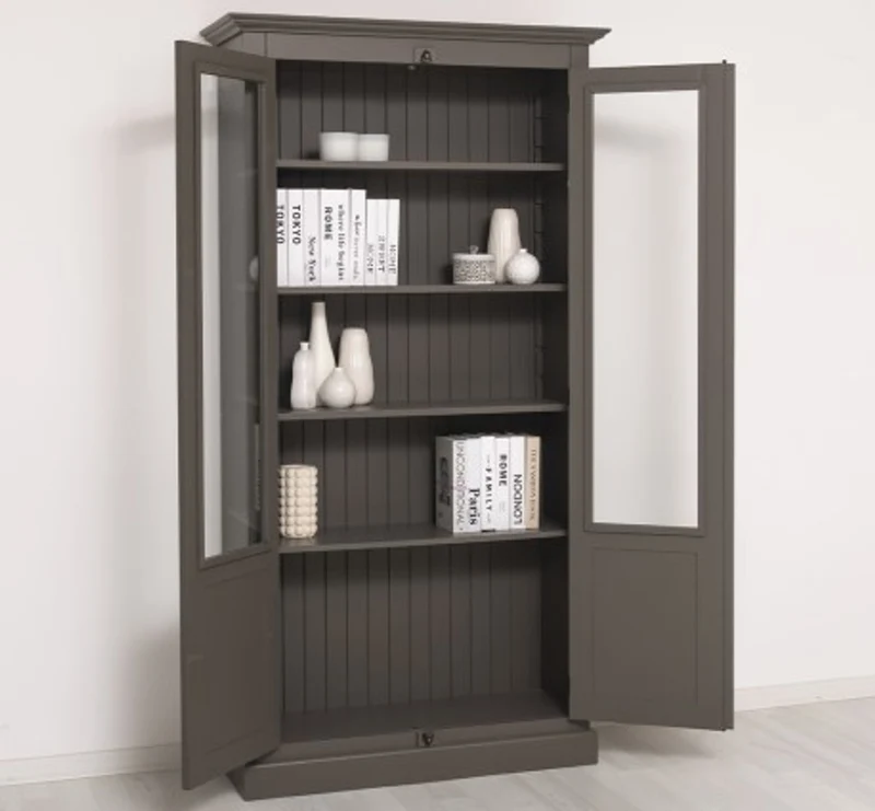 Casa Padrino Vitrine im Landhausstil mit 2 Türen, 110 x 40 x 210 cm