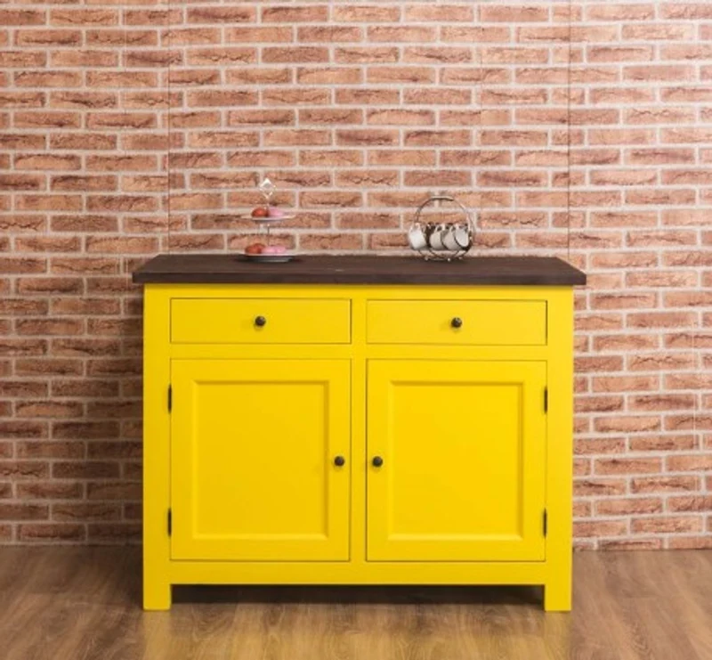 Casa Padrino Küchenschrank im Landhausstil mit 2 Türen und 2 Schubladen, 120 x 65 x 90 cm