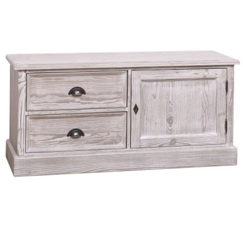 Casa Padrino TV Schrank im Landhausstil mit 1 Tür und 2 Schubladen, 120 x 40 x 57 cm