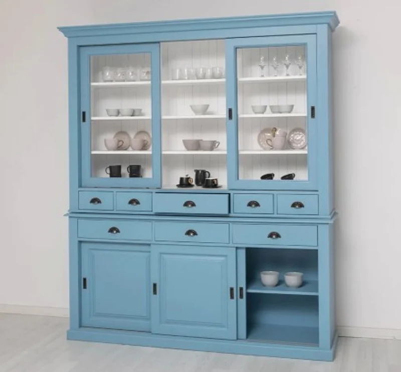 Casa Padrino Sideboard im Landhausstil mit 3 Schiebetüren, 199 x 48 x 225 cm