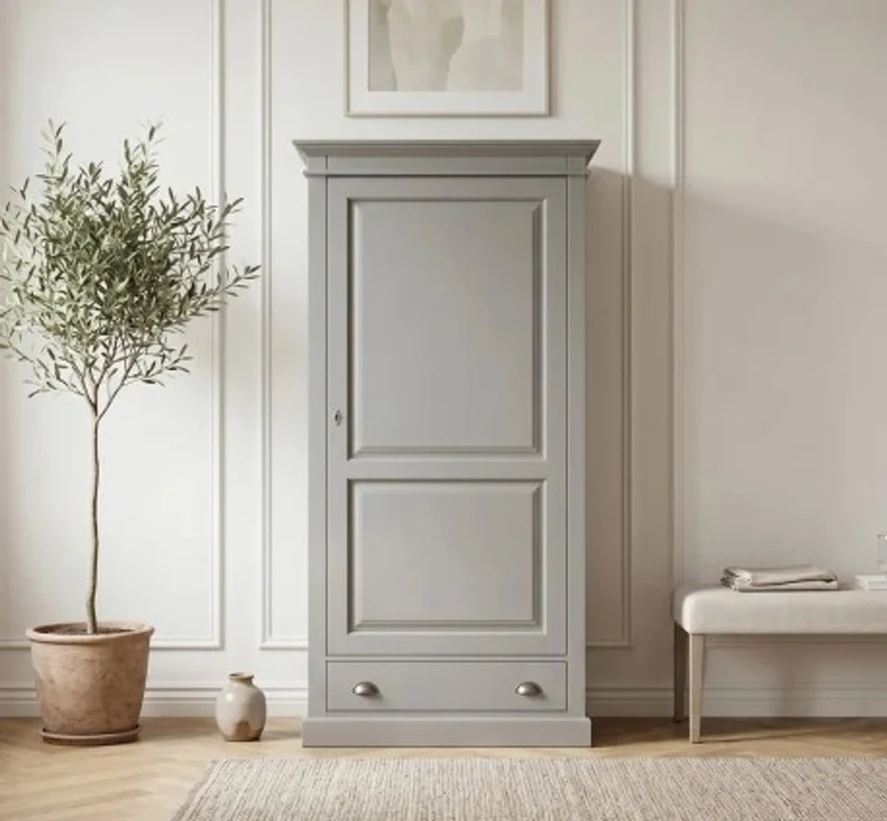 Casa Padrino Kleiderschrank im Landhausstil mit 1 Tür und 1 Schublade, 103 x 59 x 200 cm