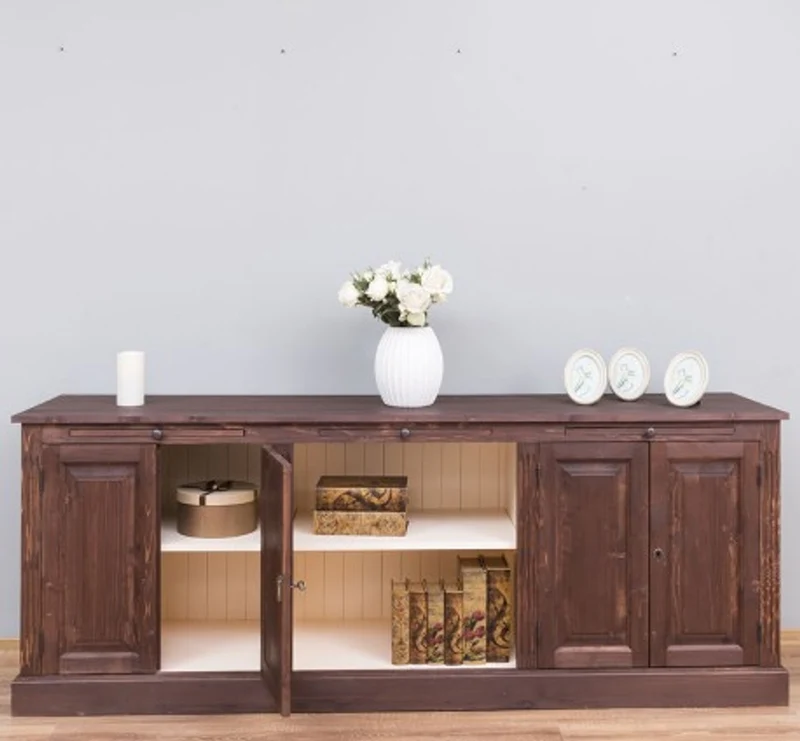 Casa Padrino Sideboard im Landhausstil mit 4 Türen und 1 Ablage, 221 x 51 x 84 cm