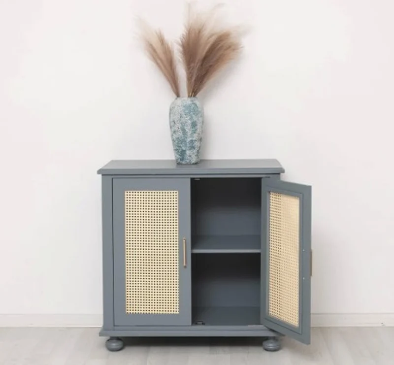 Casa Padrino Schrank im Landhausstil Kastanienbraun mit 2 Türen, 90 x 47 x 90 cm